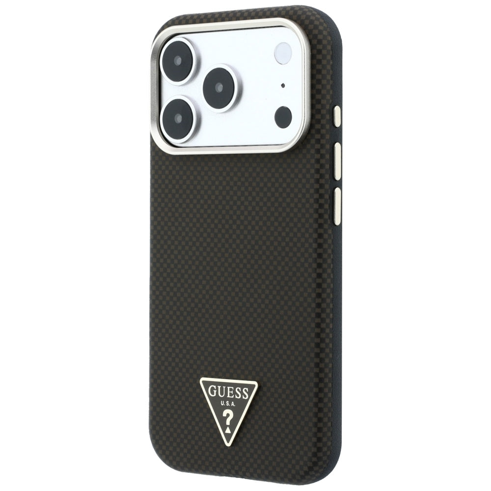 Калъф MagSafe за Apple iPhone 18 Pro Max / 17 Pro Max, Guess, Kevlar Triangle Logo, Кафяв