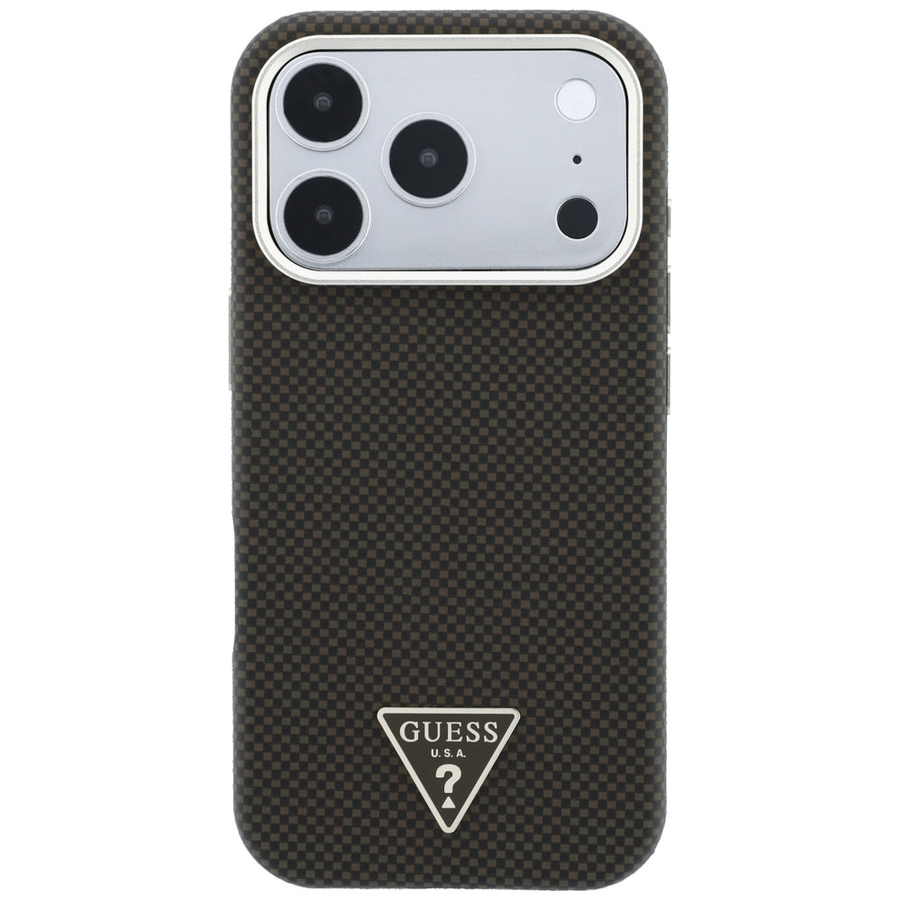 Калъф MagSafe за Apple iPhone 18 Pro Max / 17 Pro Max, Guess, Kevlar Triangle Logo, Кафяв