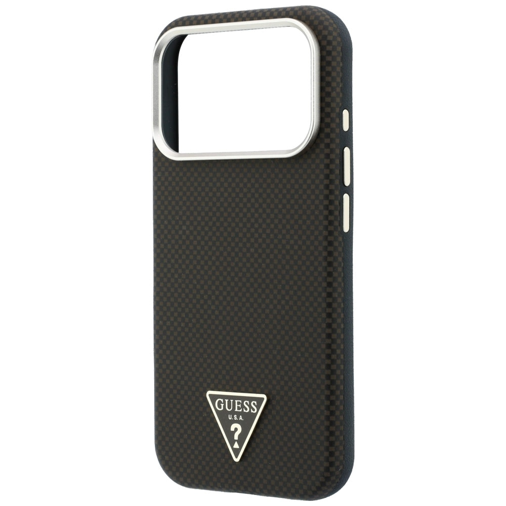 Калъф MagSafe за Apple iPhone 18 Pro Max / 17 Pro Max, Guess, Kevlar Triangle Logo, Кафяв