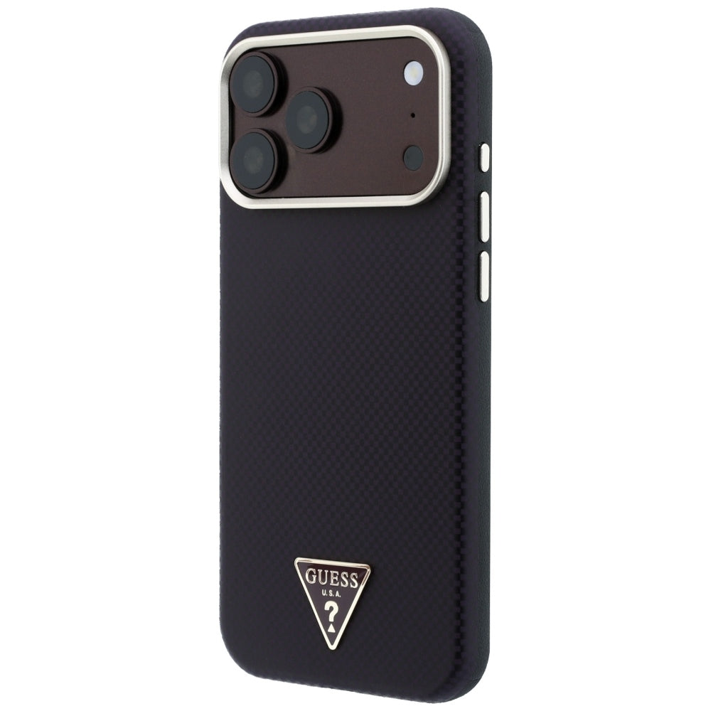 Калъф MagSafe за Apple iPhone 18 Pro Max / 17 Pro Max, Guess, Kevlar Triangle Logo, Бордо