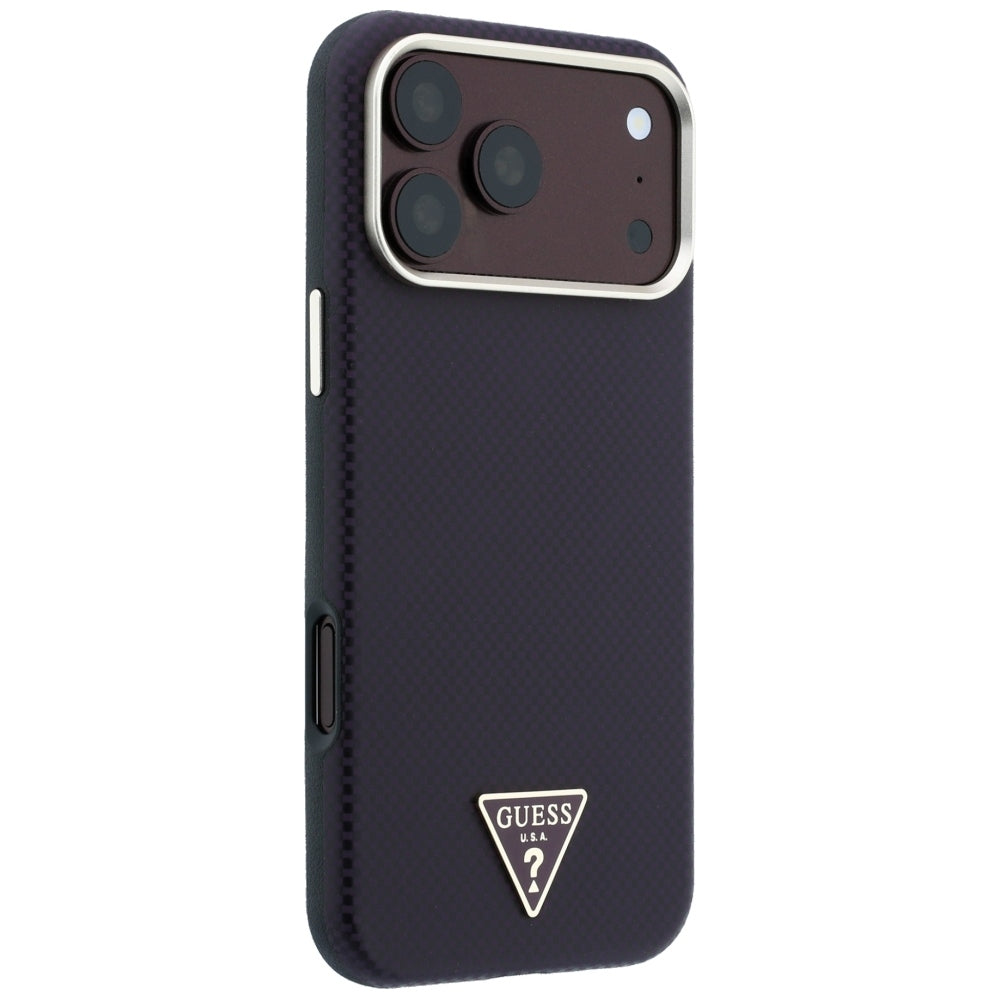 Калъф MagSafe за Apple iPhone 18 Pro Max / 17 Pro Max, Guess, Kevlar Triangle Logo, Бордо