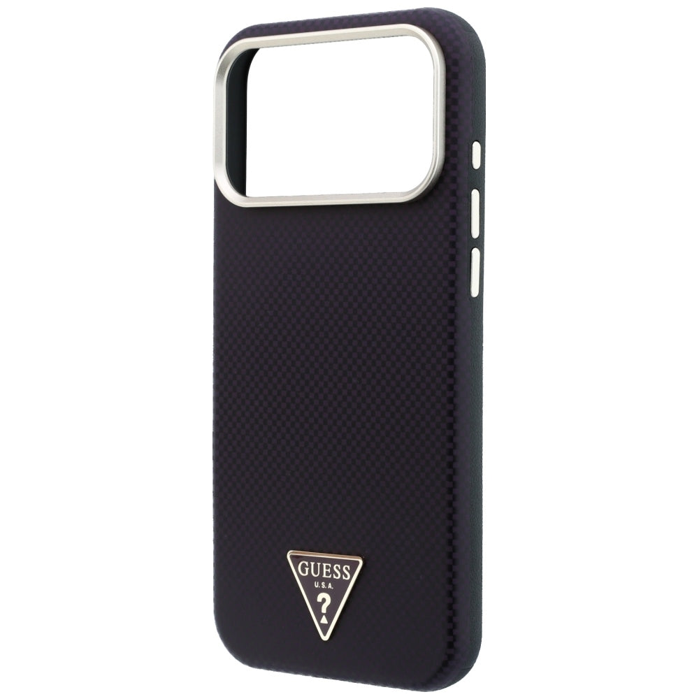 Калъф MagSafe за Apple iPhone 18 Pro Max / 17 Pro Max, Guess, Kevlar Triangle Logo, Бордо
