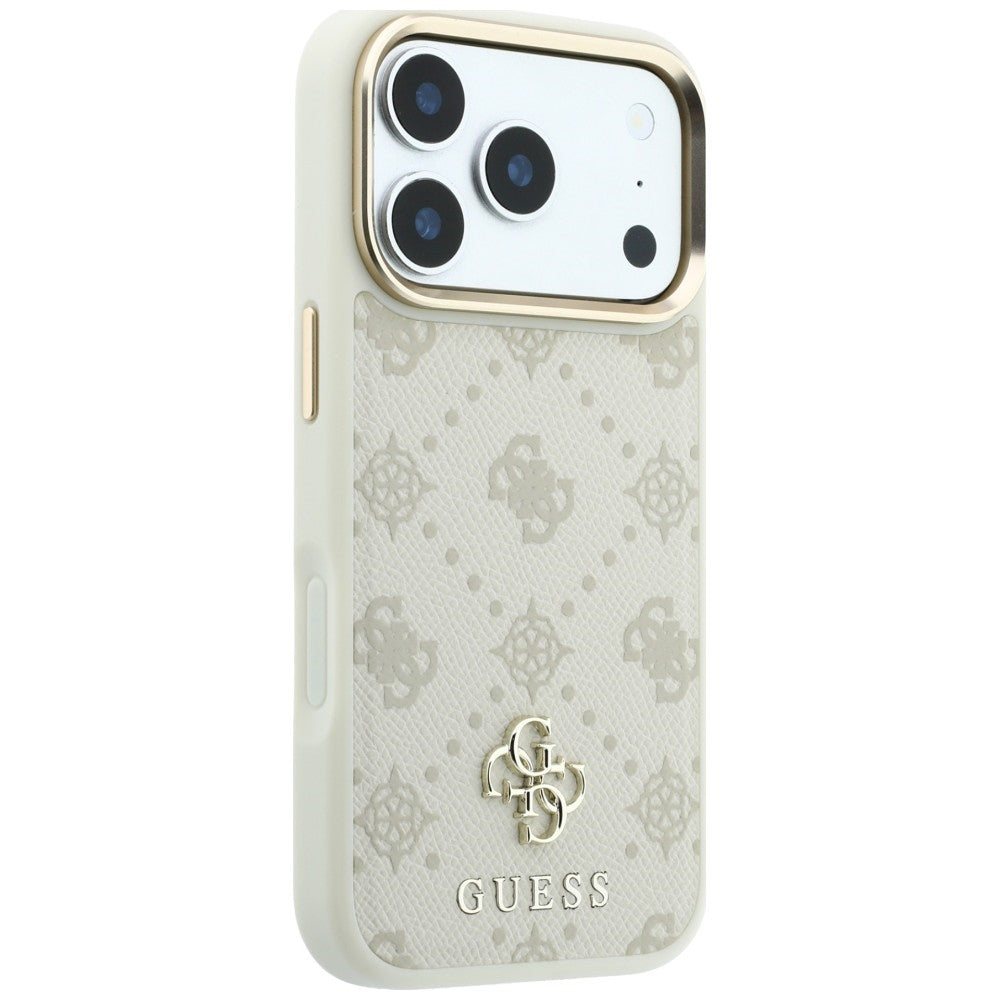 Калъф MagSafe за Apple iPhone 18 Pro Max / 17 Pro Max, Guess, Peony 4G Small Logo, Бежов