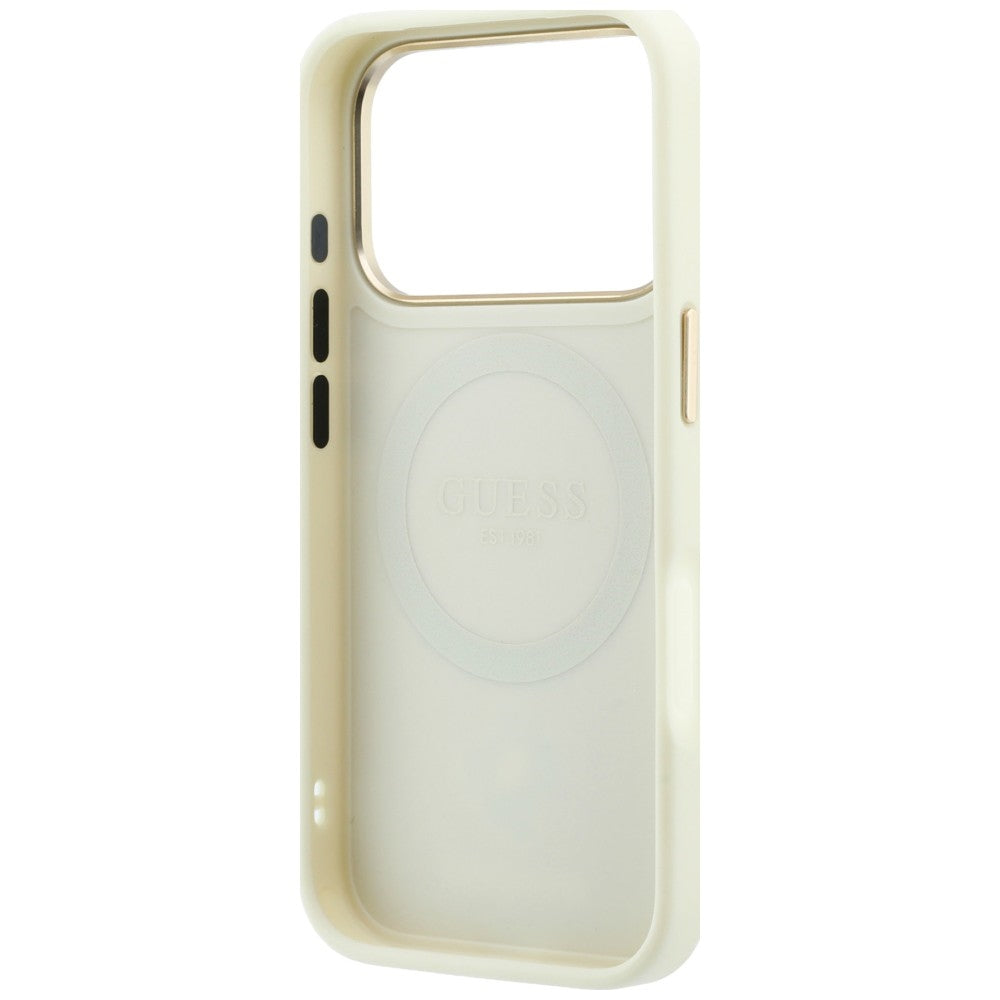 Калъф MagSafe за Apple iPhone 18 Pro Max / 17 Pro Max, Guess, Peony 4G Small Logo, Бежов