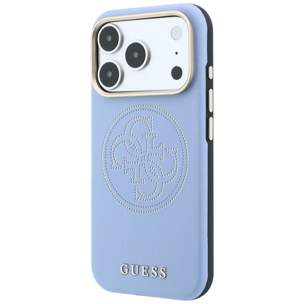 Калъф MagSafe за Apple iPhone 18 Pro Max / 17 Pro Max, Guess, Перфорирана 4G, Син