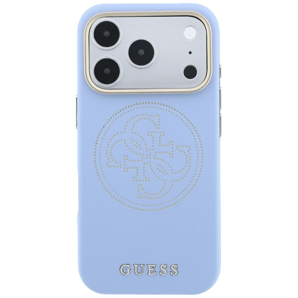 Калъф MagSafe за Apple iPhone 18 Pro Max / 17 Pro Max, Guess, Перфорирана 4G, Син