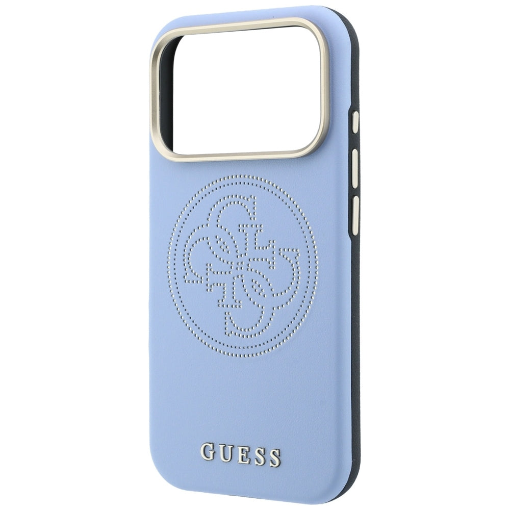 Калъф MagSafe за Apple iPhone 18 Pro Max / 17 Pro Max, Guess, Перфорирана 4G, Син