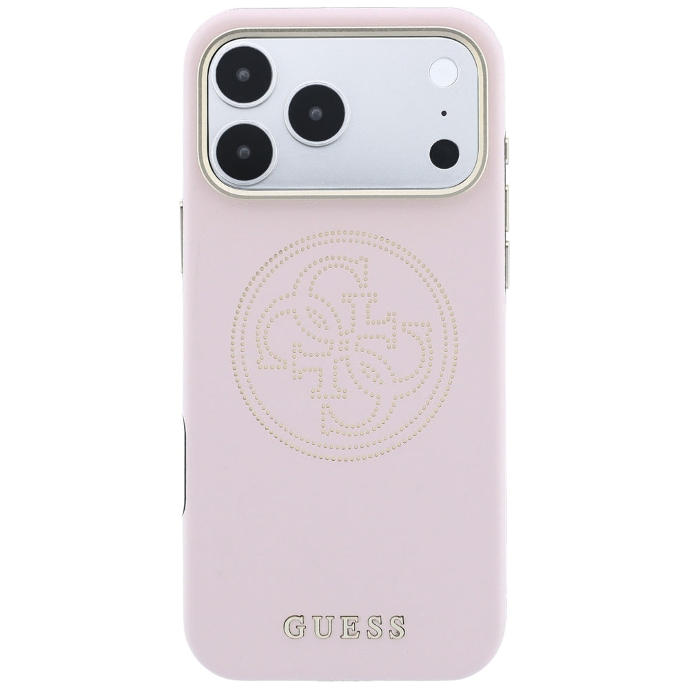 Калъф MagSafe за Apple iPhone 18 Pro Max / 17 Pro Max, Guess, Перфорирана 4G, Розов