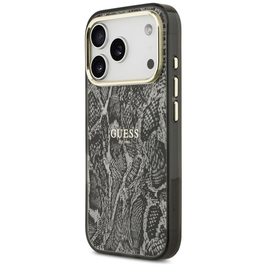 Калъф MagSafe за Apple iPhone 18 Pro Max / 17 Pro Max, Guess, Python Pattern, черен