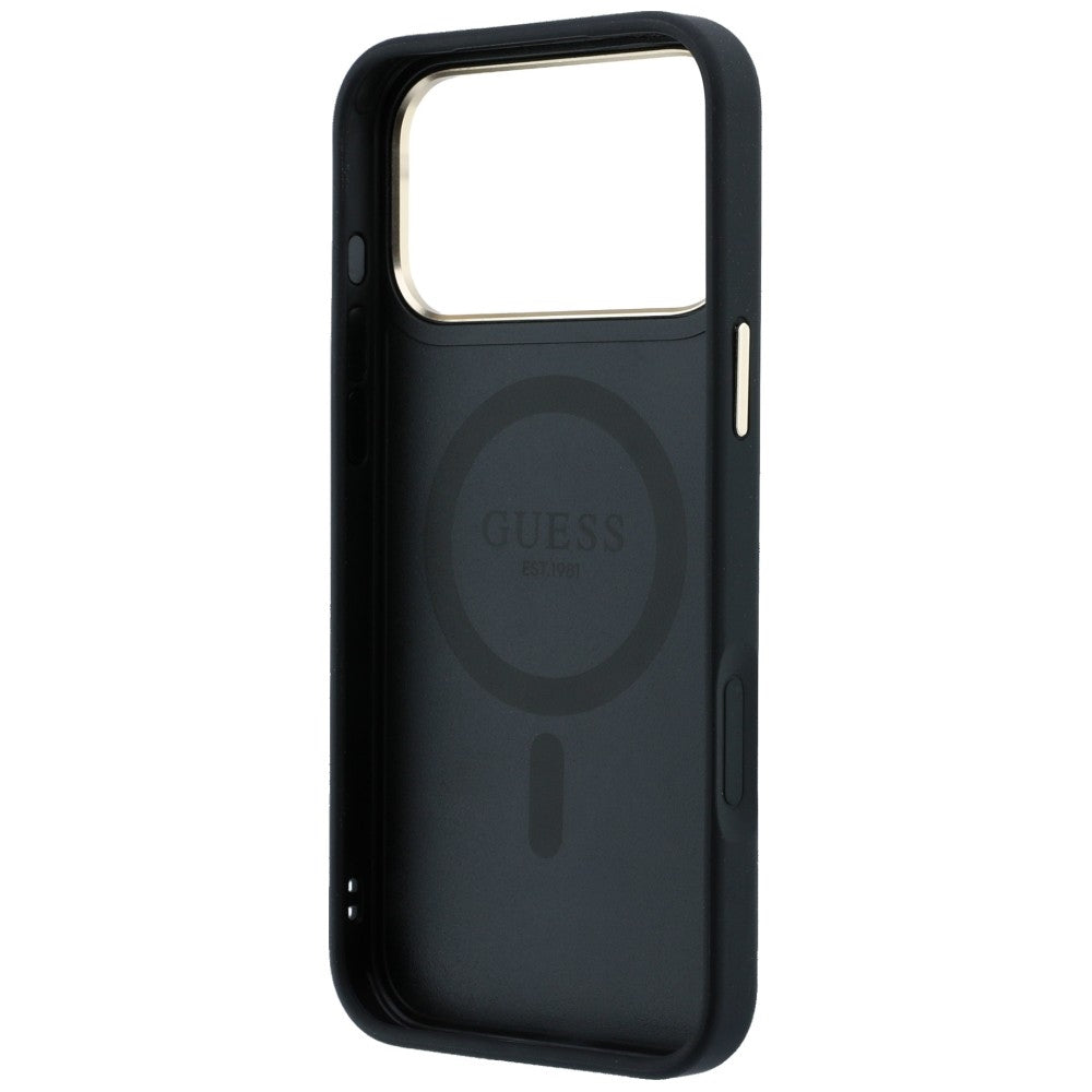 Калъф MagSafe за Apple iPhone 18 Pro Max / 17 Pro Max, Guess, Ring Stand Classic Logo, Черен
