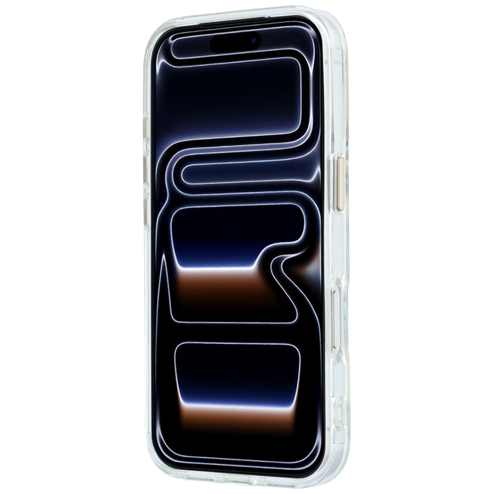Калъф MagSafe за Apple iPhone 18 Pro Max / 17 Pro Max, Guess, Ring Stand Script Metal Logo, Прозрачен