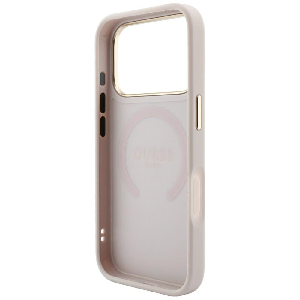 Калъф MagSafe за Apple iPhone 18 Pro Max / 17 Pro Max, Guess, Saffiano Peony Ring, Розов
