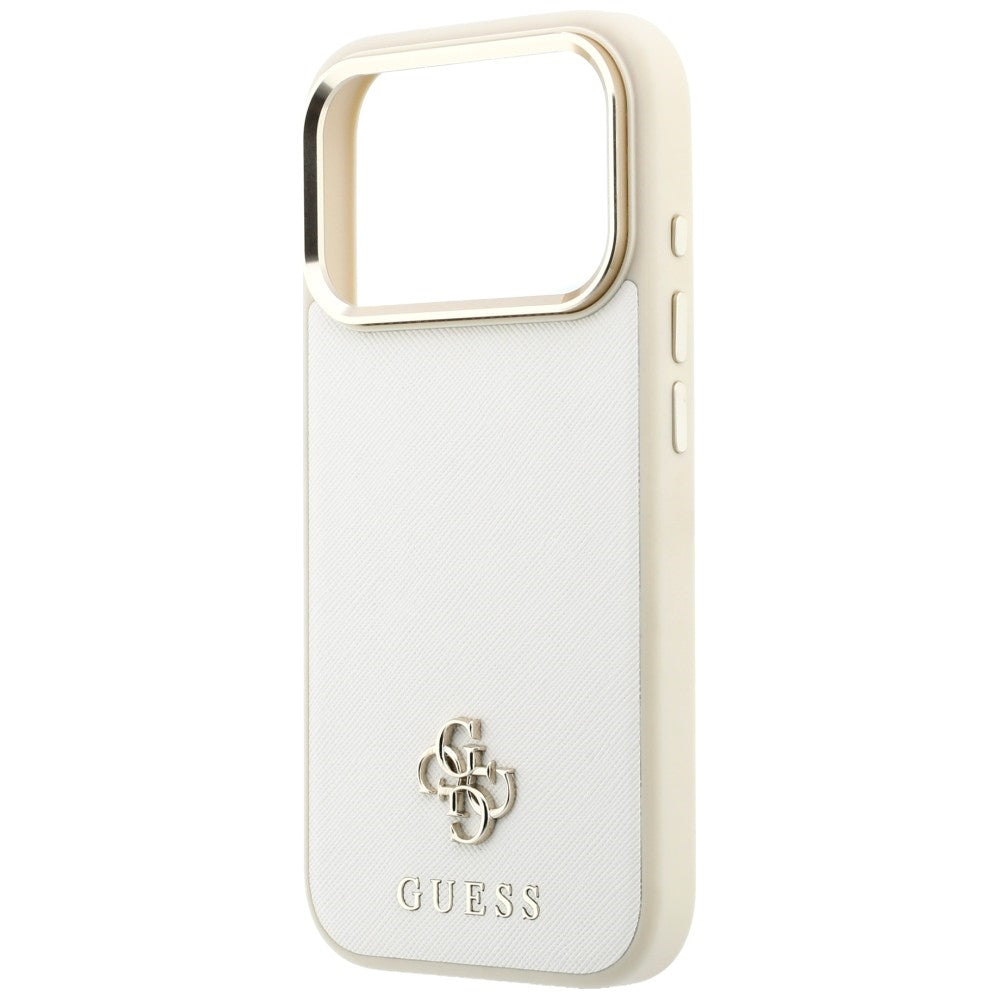 Калъф MagSafe за Apple iPhone 18 Pro Max / 17 Pro Max, Guess, Saffiano Small 4G Classic, Бежов
