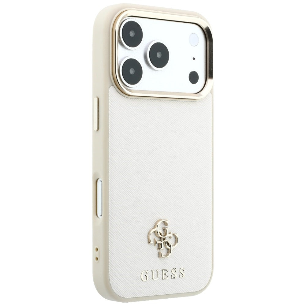 Калъф MagSafe за Apple iPhone 18 Pro Max / 17 Pro Max, Guess, Saffiano Small 4G Classic, Бежов