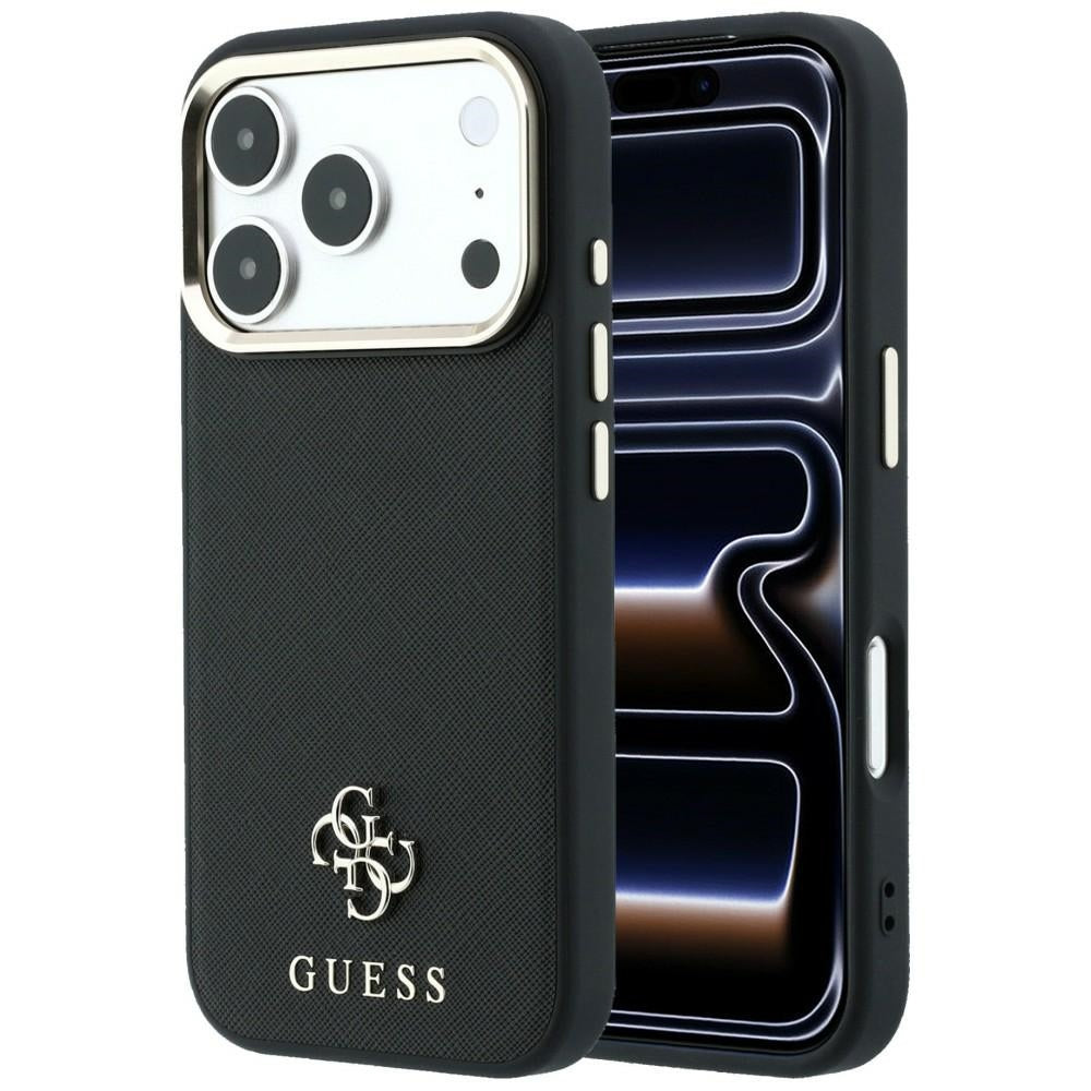 Калъф MagSafe за Apple iPhone 18 Pro Max / 17 Pro Max, Guess, Saffiano Small 4G Classic, Черен