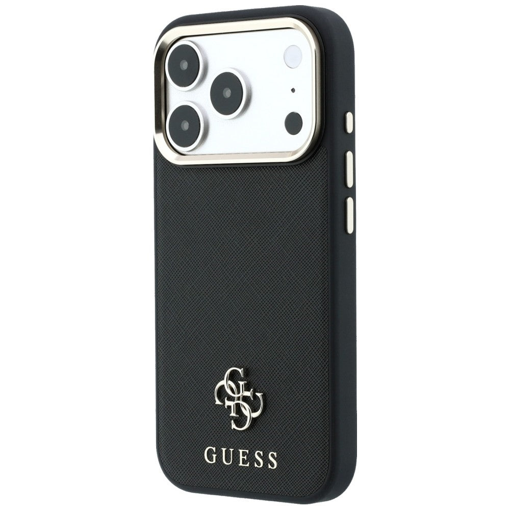 Калъф MagSafe за Apple iPhone 18 Pro Max / 17 Pro Max, Guess, Saffiano Small 4G Classic, Черен