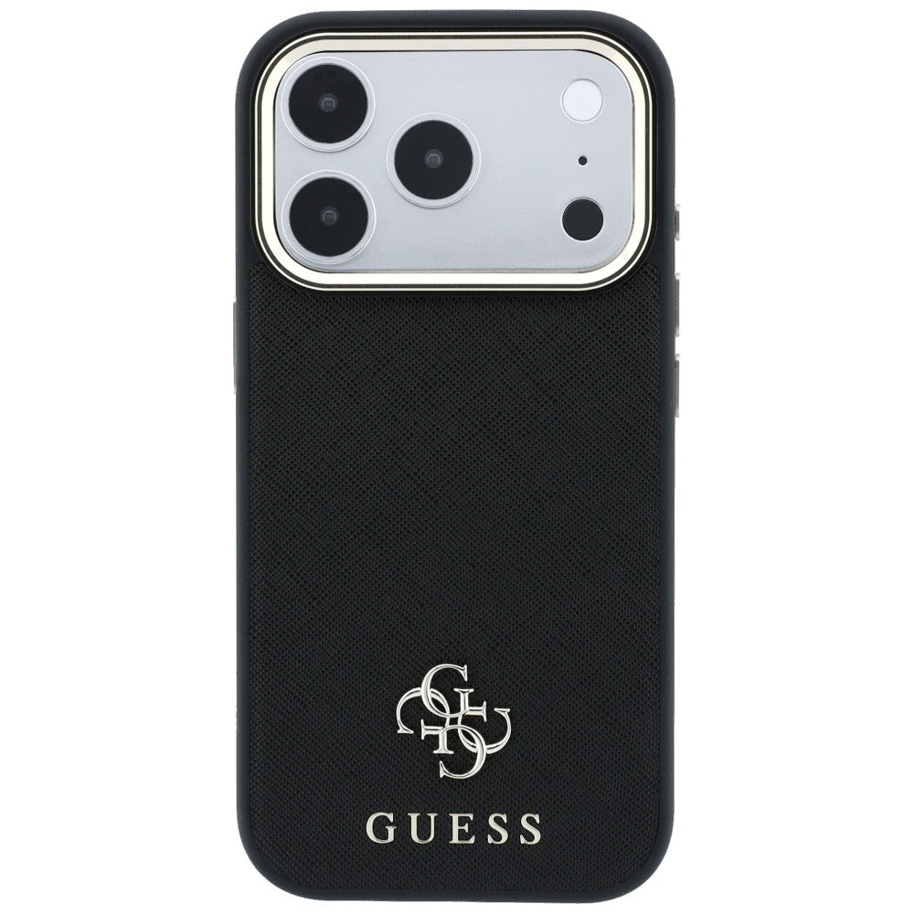Калъф MagSafe за Apple iPhone 18 Pro Max / 17 Pro Max, Guess, Saffiano Small 4G Classic, Черен