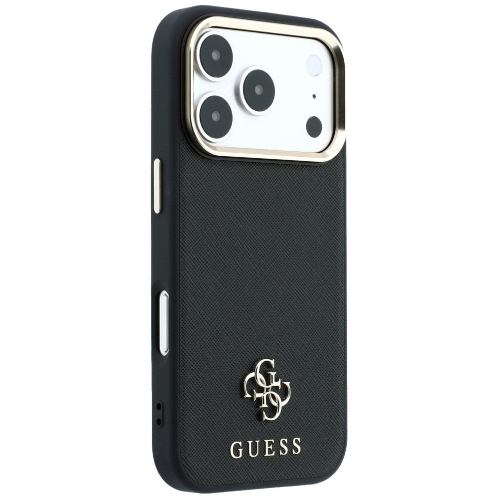 Калъф MagSafe за Apple iPhone 18 Pro Max / 17 Pro Max, Guess, Saffiano Small 4G Classic, Черен