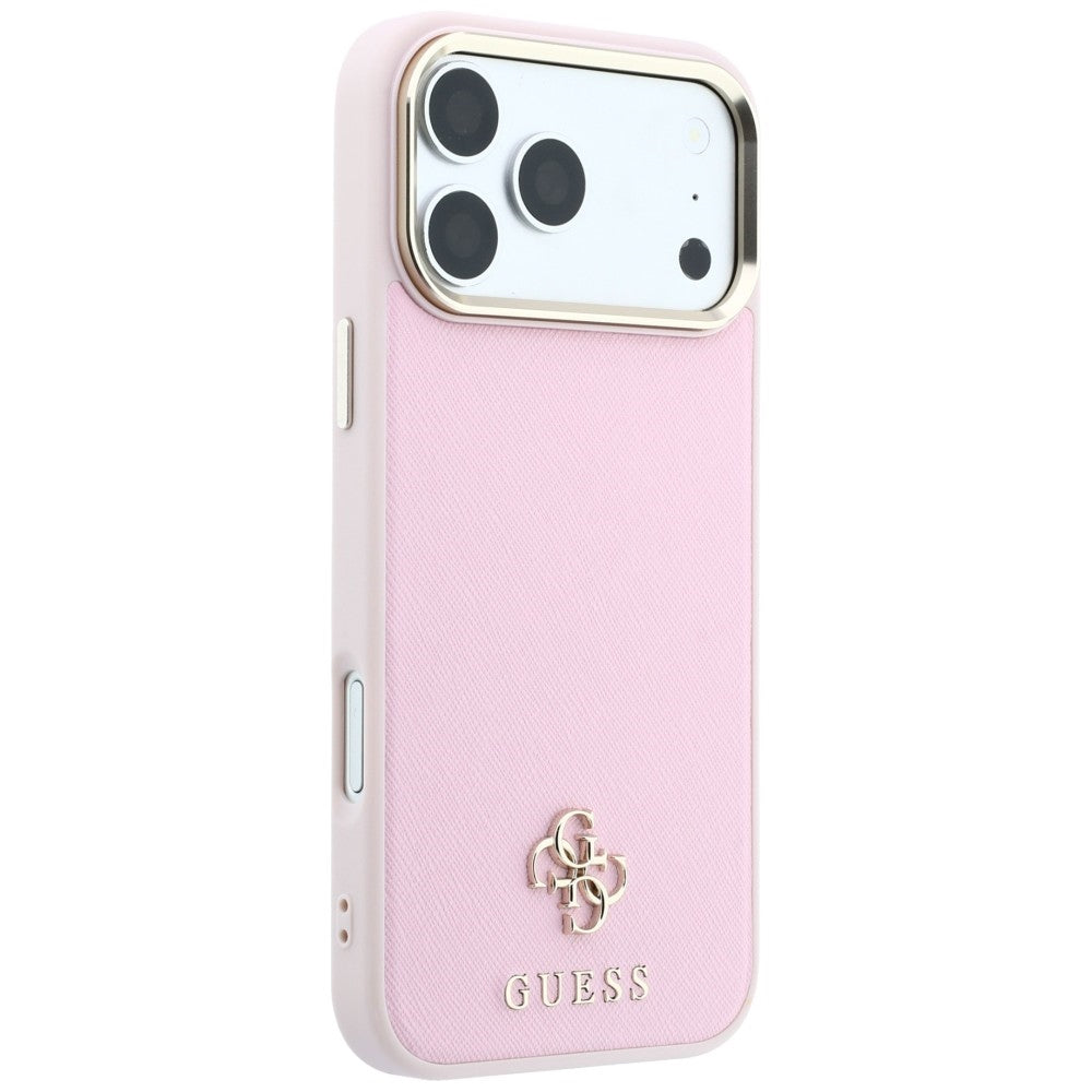 Калъф MagSafe за Apple iPhone 18 Pro Max / 17 Pro Max, Guess, Saffiano Small 4G Classic, Розов