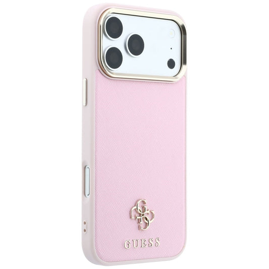Калъф MagSafe за Apple iPhone 18 Pro Max / 17 Pro Max, Guess, Saffiano Small 4G Classic, Розов