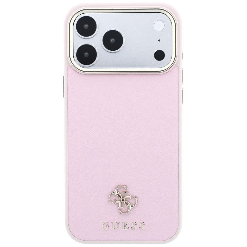 Калъф MagSafe за Apple iPhone 18 Pro Max / 17 Pro Max, Guess, Saffiano Small 4G Classic, Розов