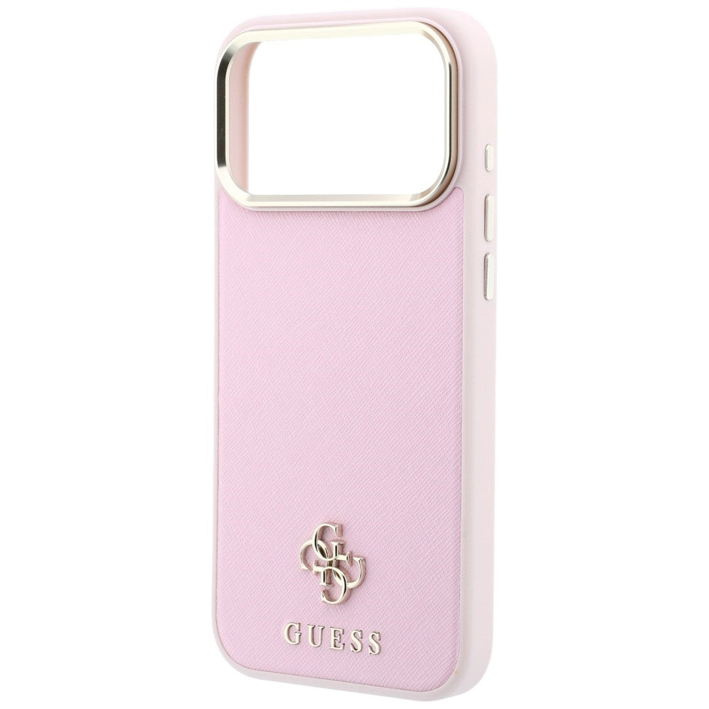Калъф MagSafe за Apple iPhone 18 Pro Max / 17 Pro Max, Guess, Saffiano Small 4G Classic, Розов