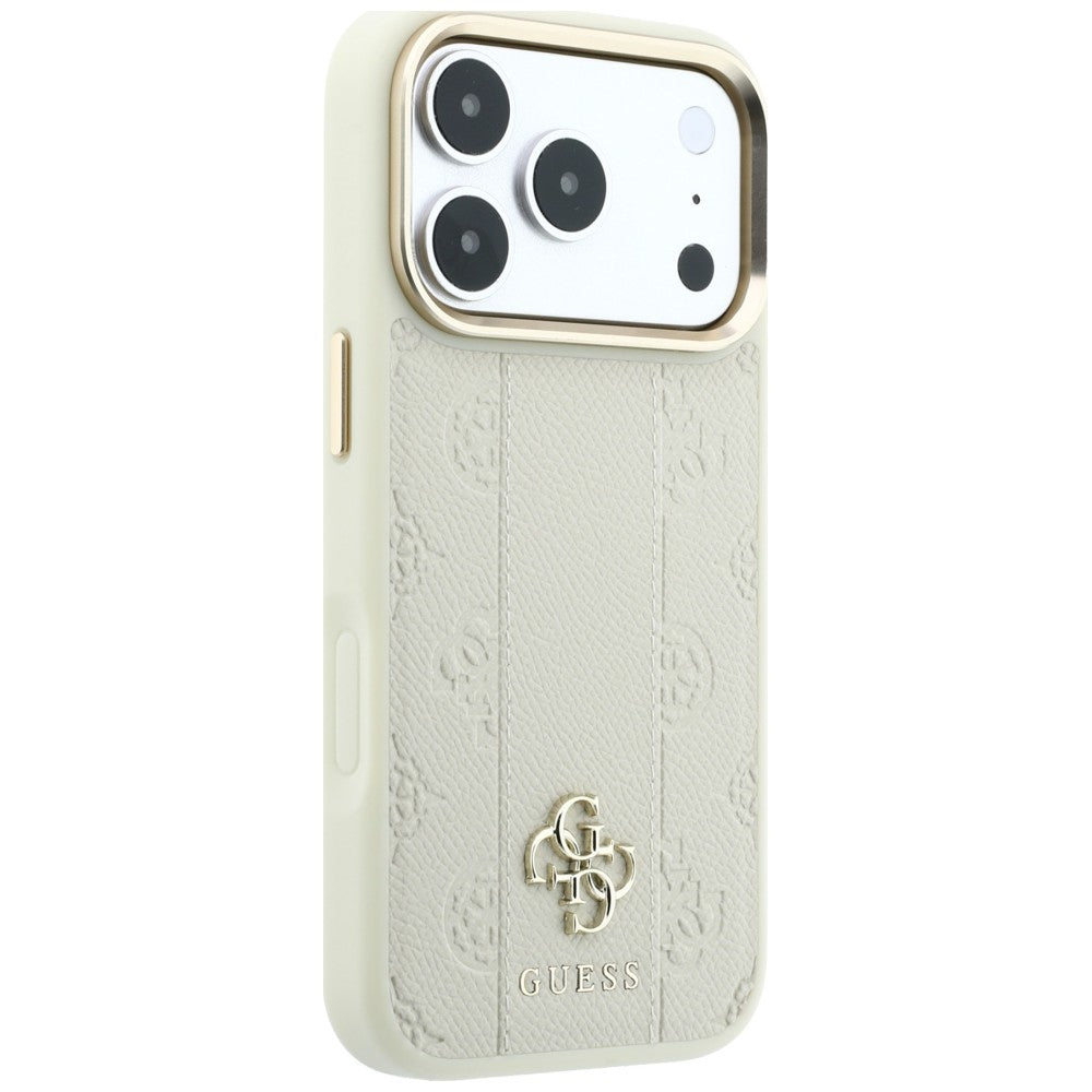 Калъф MagSafe за Apple iPhone 18 Pro Max / 17 Pro Max, Guess, Stripe Peony 4G, Бежов