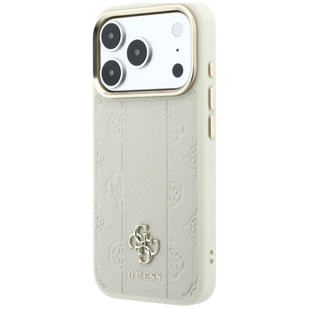 Калъф MagSafe за Apple iPhone 18 Pro Max / 17 Pro Max, Guess, Stripe Peony 4G, Бежов