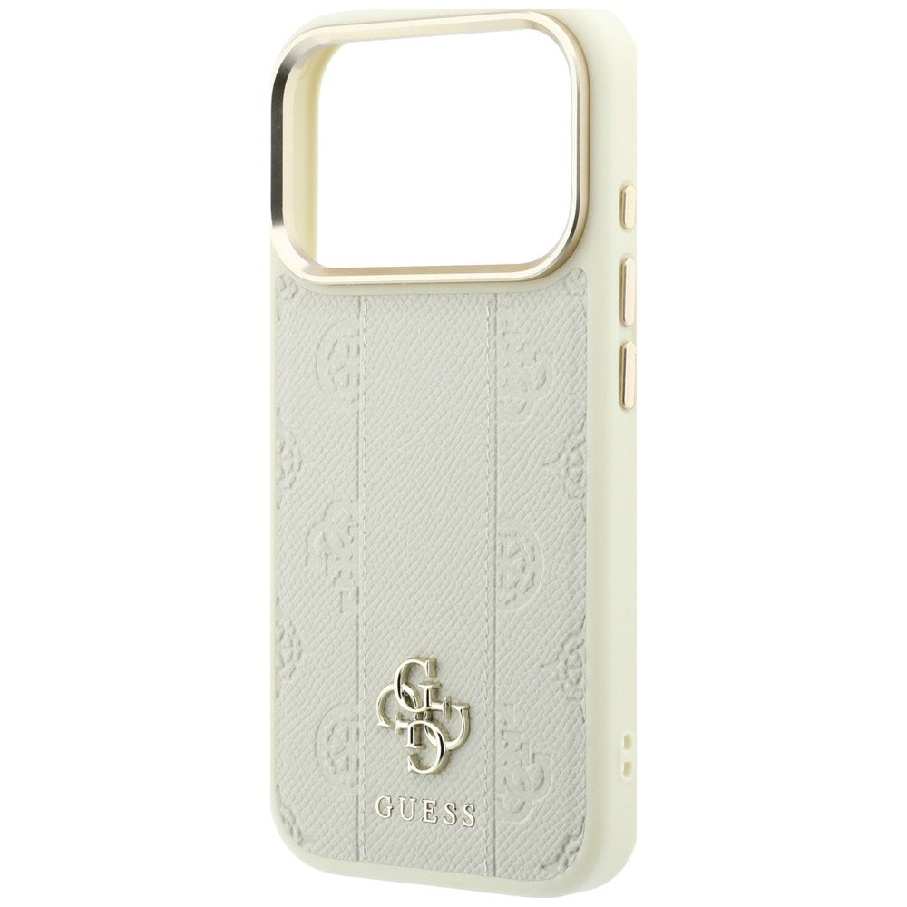 Калъф MagSafe за Apple iPhone 18 Pro Max / 17 Pro Max, Guess, Stripe Peony 4G, Бежов