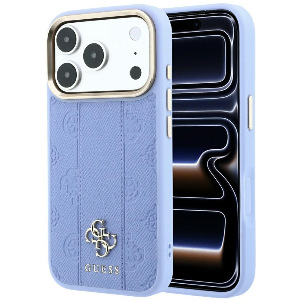 Калъф MagSafe за Apple iPhone 18 Pro Max / 17 Pro Max, Guess, Stripe Peony 4G, Bleu