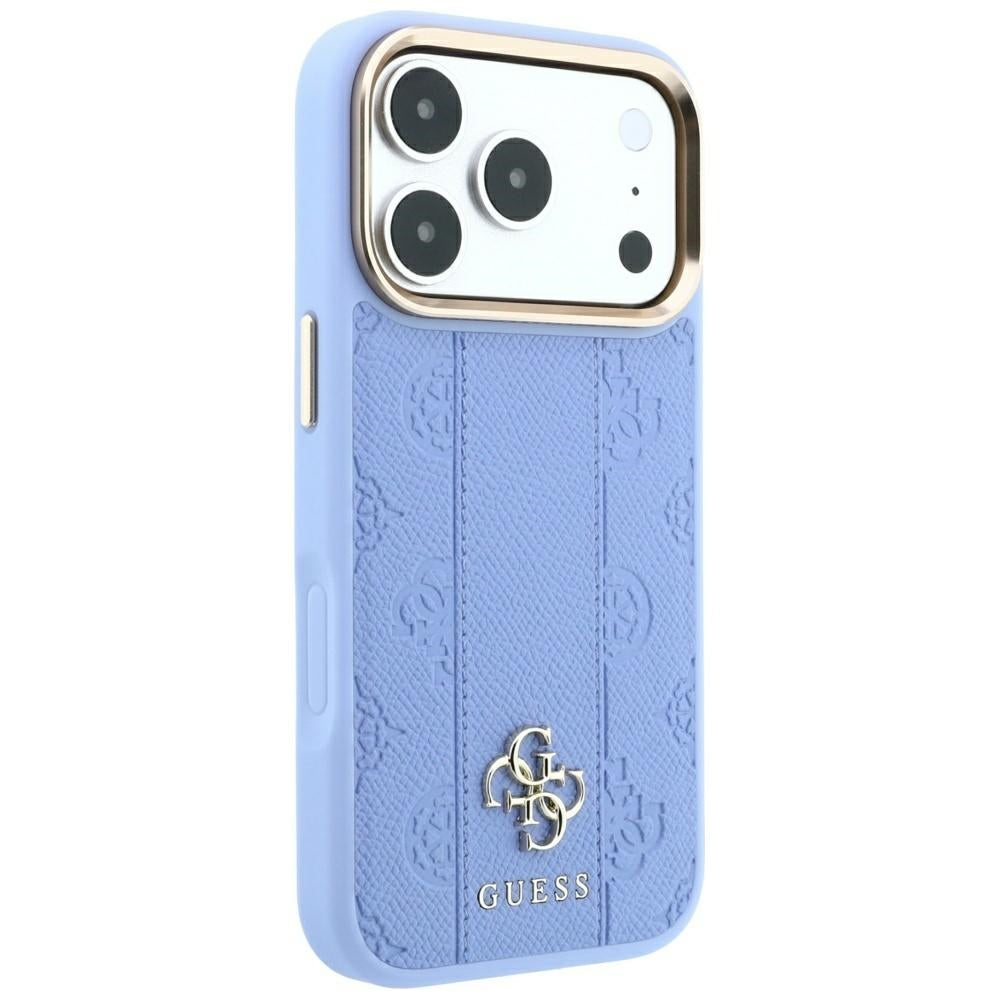 Калъф MagSafe за Apple iPhone 18 Pro Max / 17 Pro Max, Guess, Stripe Peony 4G, Bleu