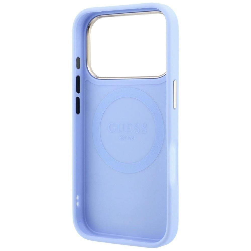 Калъф MagSafe за Apple iPhone 18 Pro Max / 17 Pro Max, Guess, Stripe Peony 4G, Bleu