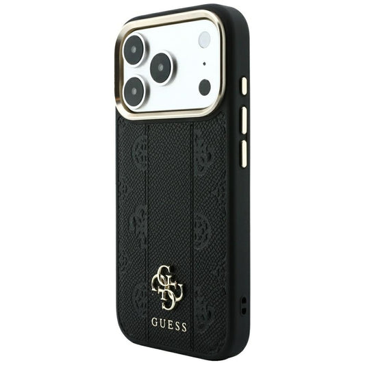 MagSafe Case for Apple iPhone 18 Pro Max / 17 Pro Max, Guess, Stripe Peony 4G, Black