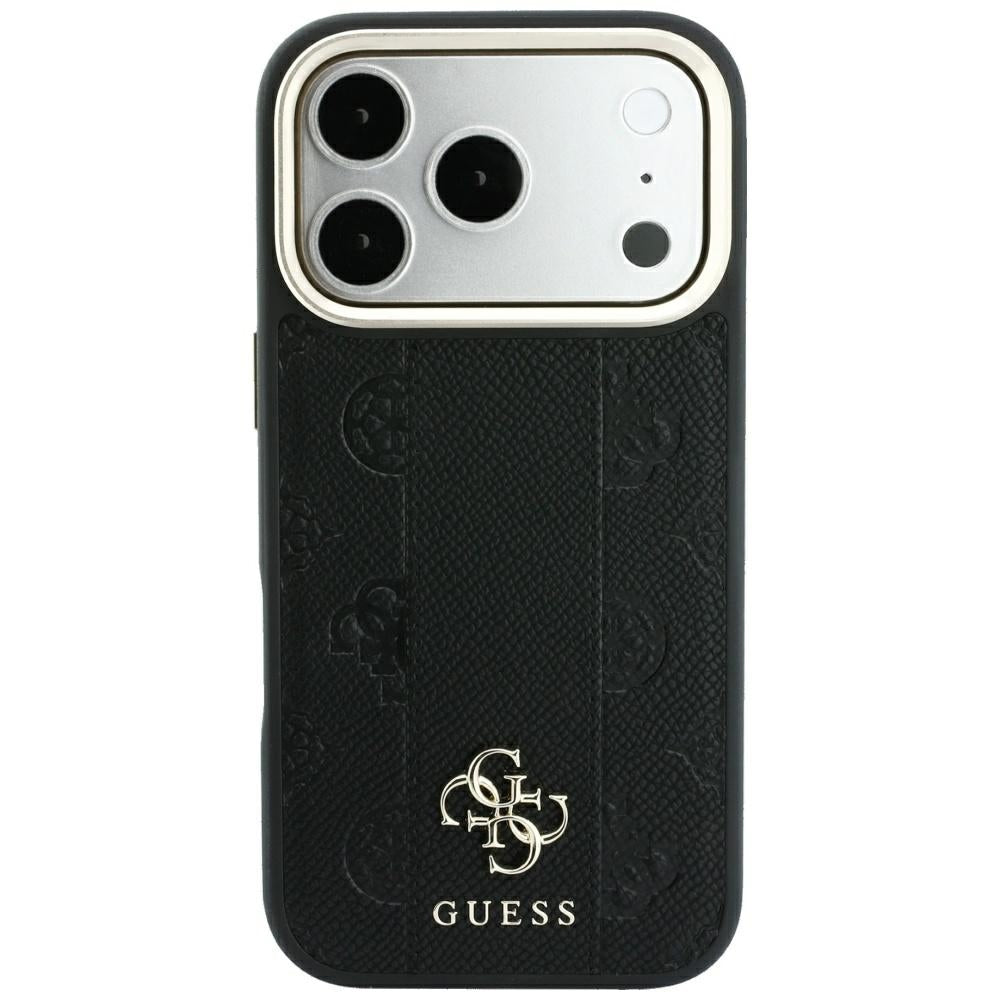 Калъф MagSafe за Apple iPhone 18 Pro Max / 17 Pro Max, Guess, Stripe Peony 4G, Черен