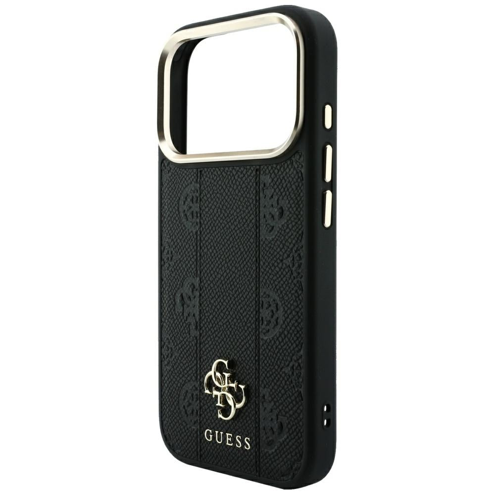 Калъф MagSafe за Apple iPhone 18 Pro Max / 17 Pro Max, Guess, Stripe Peony 4G, Черен