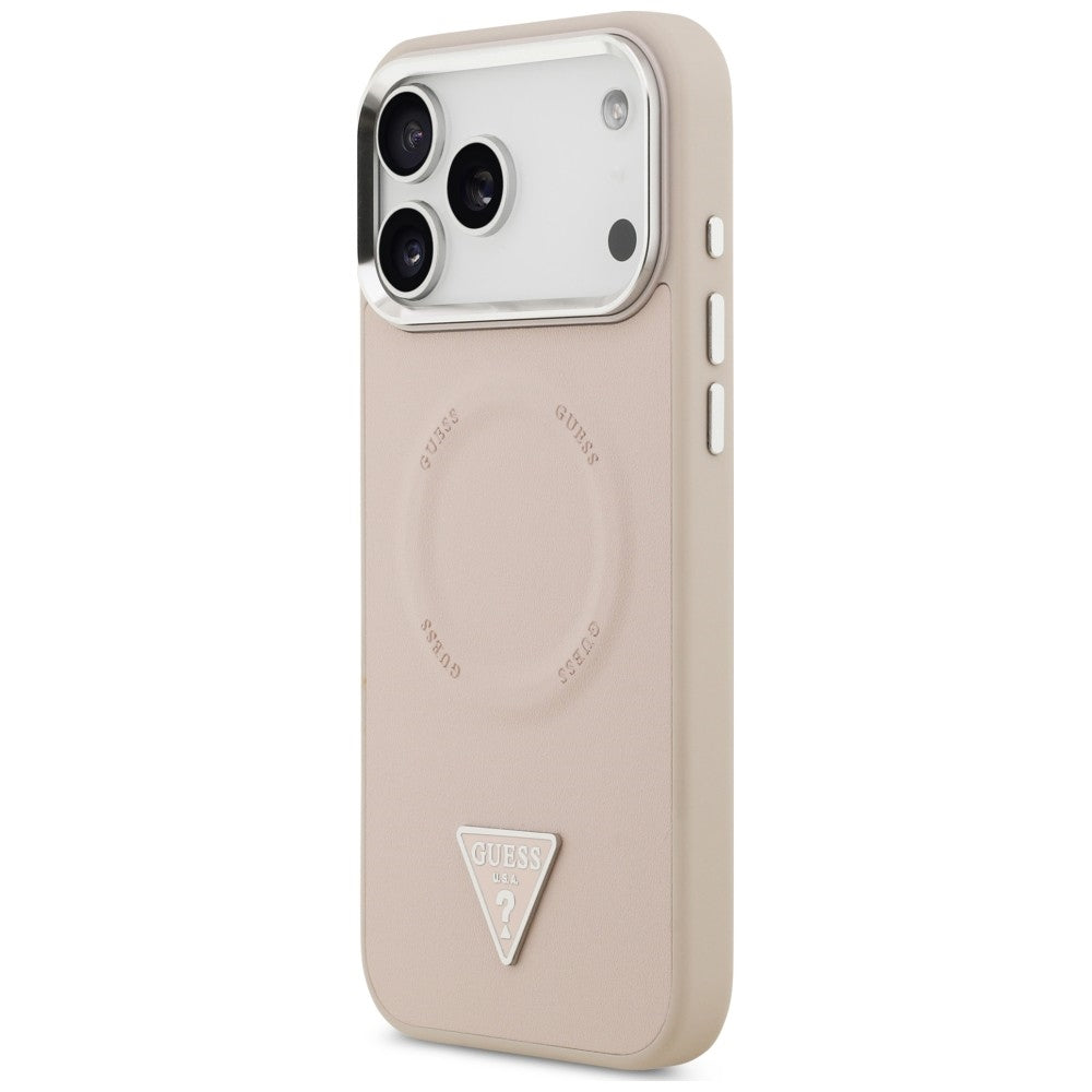 Калъф MagSafe за Apple iPhone 18 Pro Max / 17 Pro Max, Guess, Triangle Logo, розов