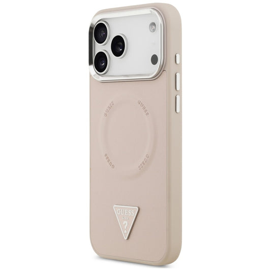 MagSafe Case for Apple iPhone 18 Pro Max / 17 Pro Max, Guess, Triangle Logo, Pink