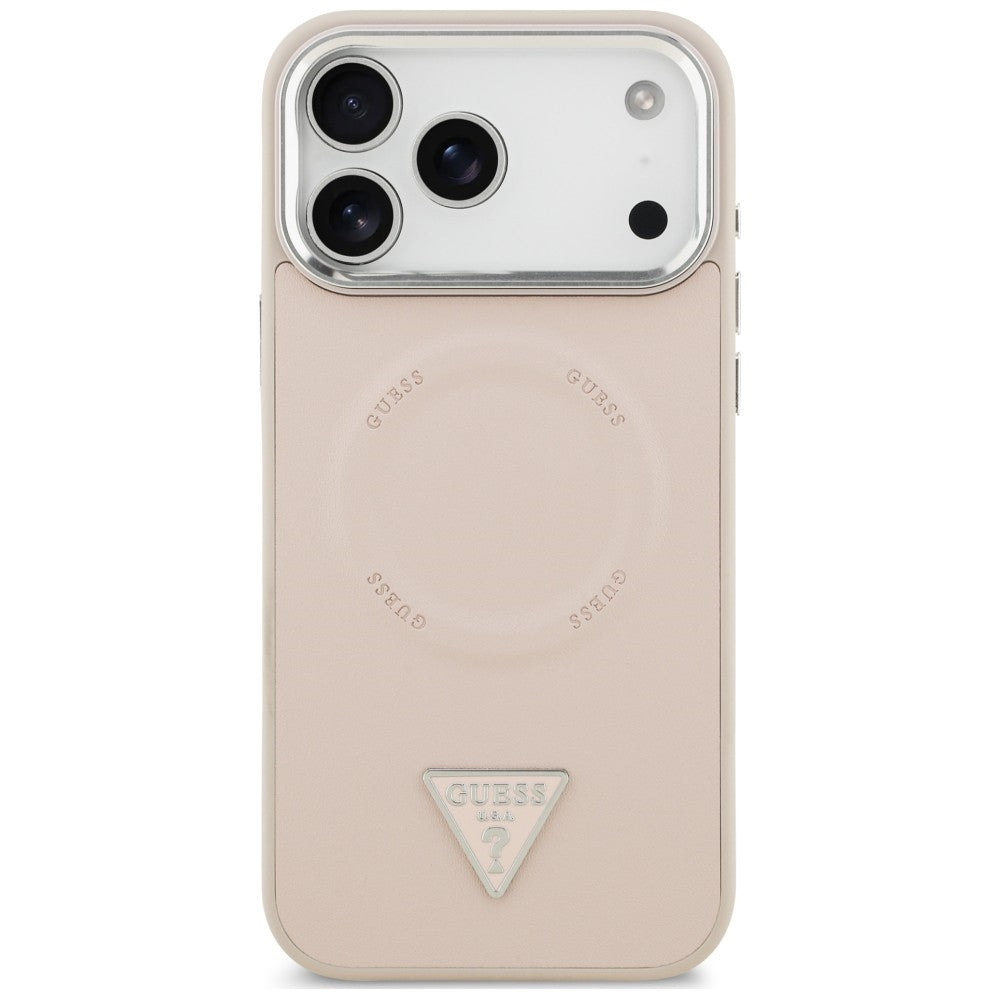 Калъф MagSafe за Apple iPhone 18 Pro Max / 17 Pro Max, Guess, Triangle Logo, розов