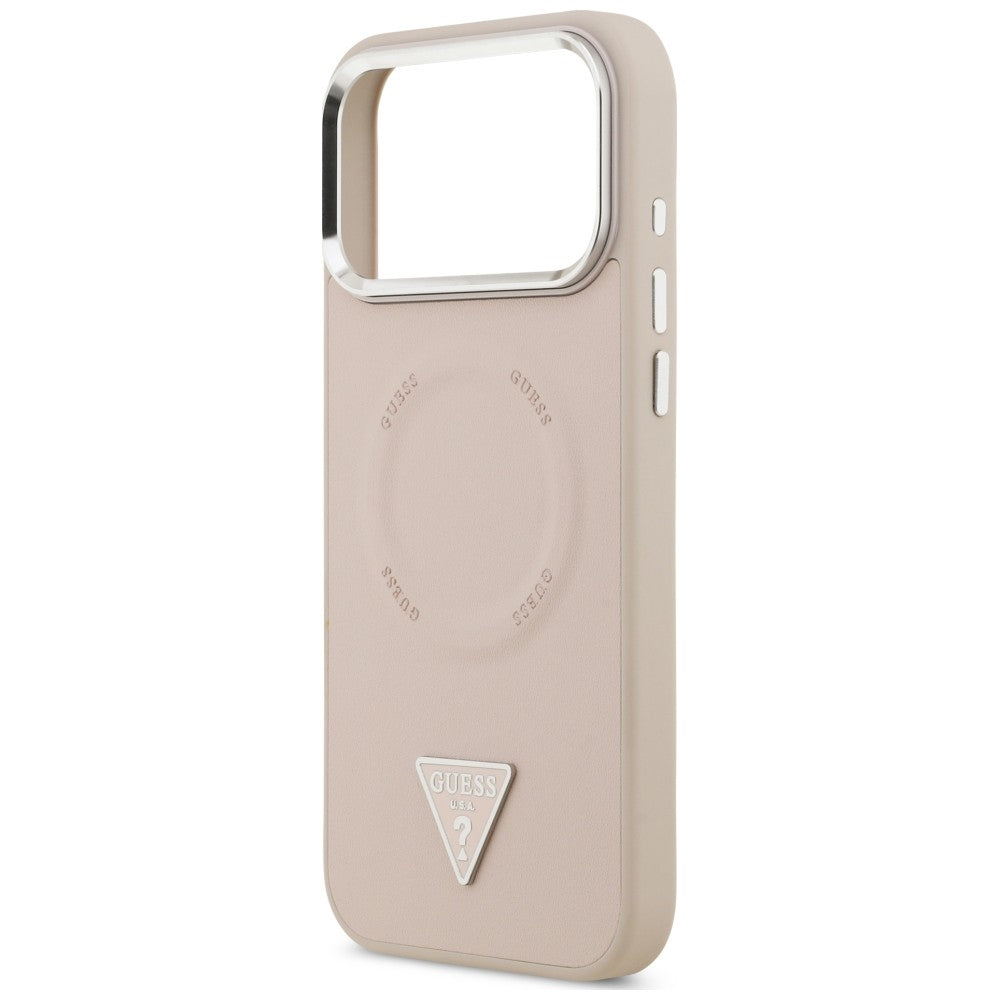 Калъф MagSafe за Apple iPhone 18 Pro Max / 17 Pro Max, Guess, Triangle Logo, розов