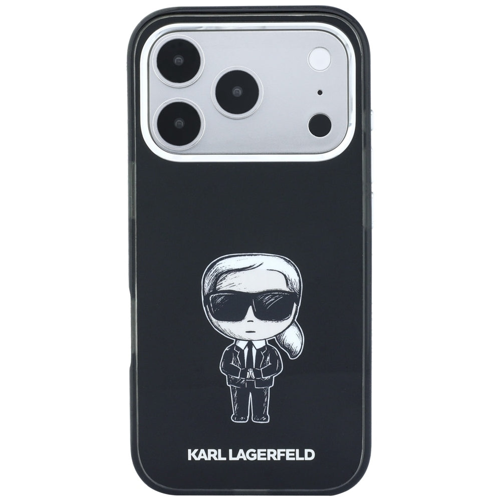 Калъф MagSafe за Apple iPhone 18 Pro Max / 17 Pro Max, Karl Lagerfeld, IML Ikonik Sketch Print, Черен