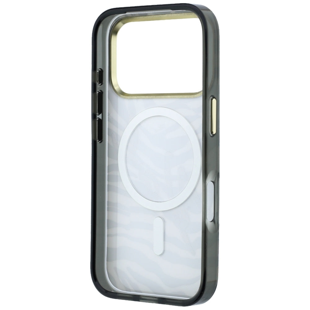 Калъф MagSafe за Apple iPhone 18 Pro Max / 17 Pro Max, Karl Lagerfeld, HC IML Signature Zebra Glitter Gold, Черен