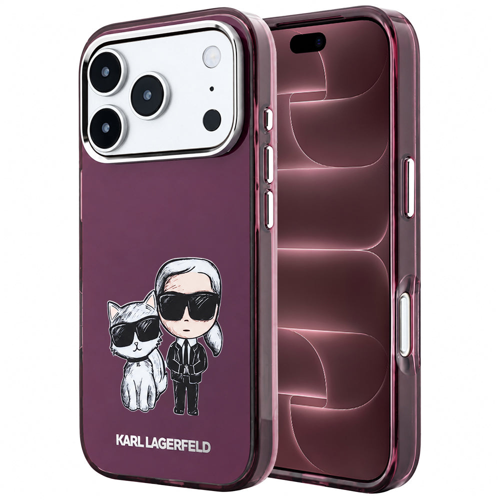 Калъф MagSafe за Apple iPhone 18 Pro Max / 17 Pro Max, Karl Lagerfeld, IML KC Bodies Sketch Print, Бордо