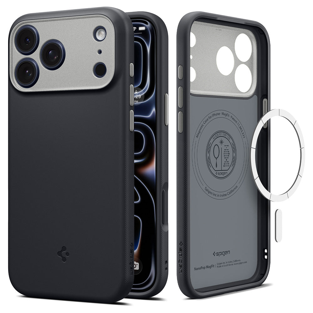Калъф MagSafe за Apple iPhone 18 Pro Max / 17 Pro Max, Spigen, Caseology Nano Pop, Черен ACS12142