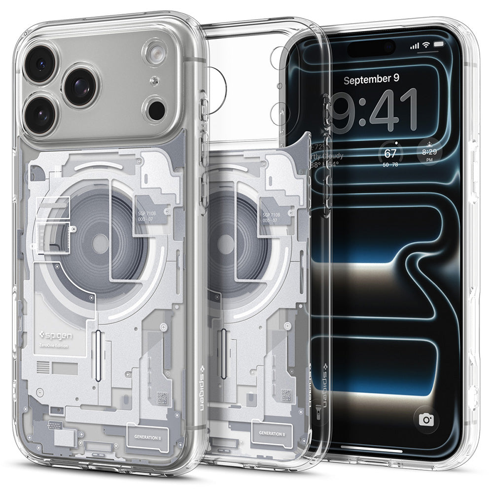 Калъф MagSafe за Apple iPhone 18 Pro Max / 17 Pro Max, Spigen, Ultra Hybrid Zero One, Бял ACS12126