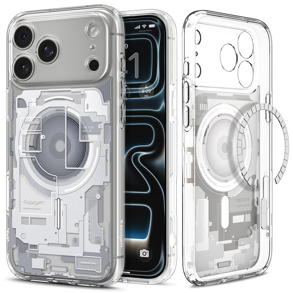 Калъф MagSafe за Apple iPhone 18 Pro Max / 17 Pro Max, Spigen, Ultra Hybrid Zero One, Бял ACS12126