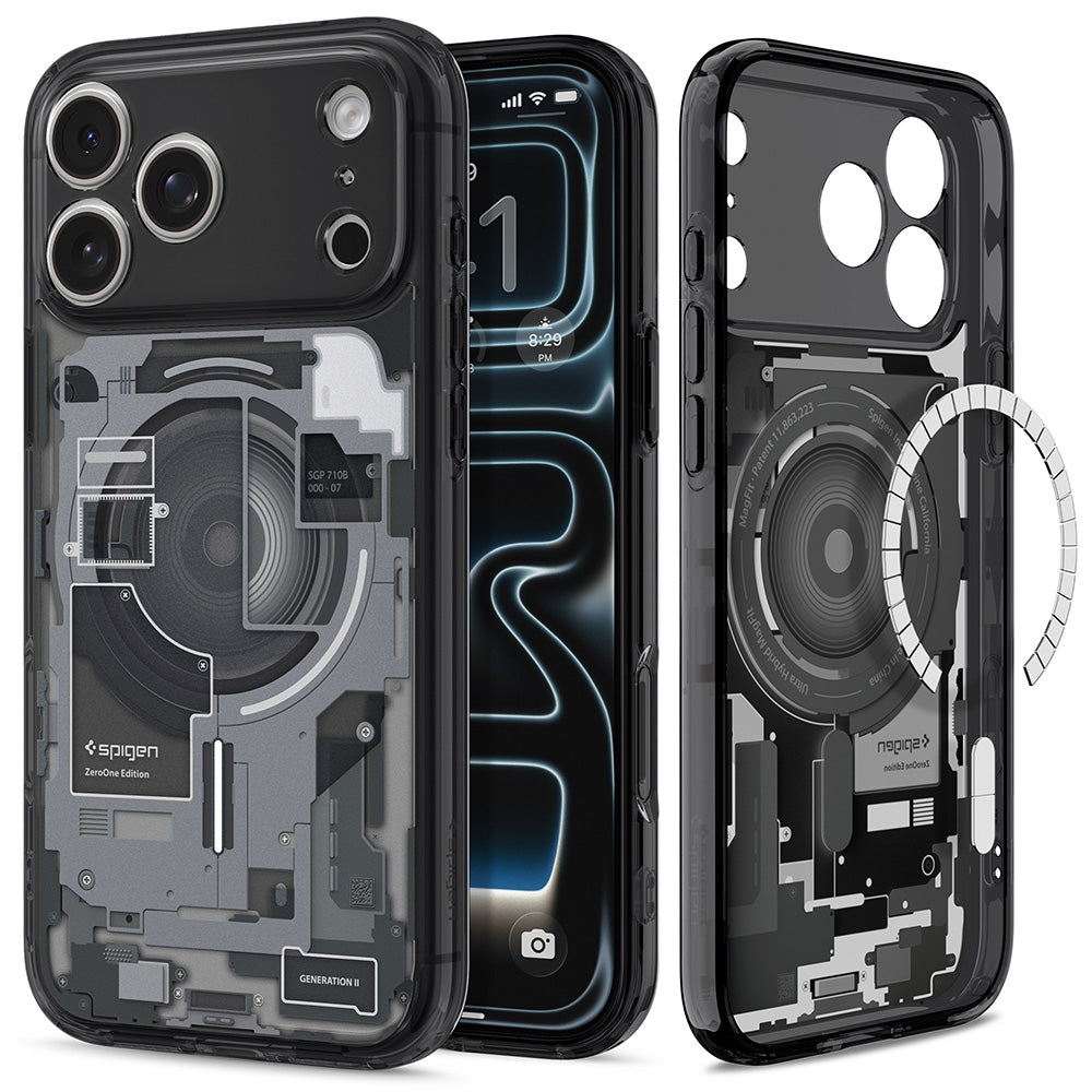 Калъф MagSafe за Apple iPhone 18 Pro Max / 17 Pro Max, Spigen, Ultra Hybrid Zero One, Черен ACS12128