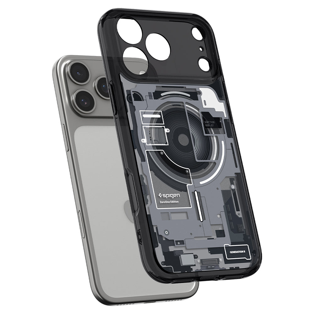 Калъф MagSafe за Apple iPhone 18 Pro Max / 17 Pro Max, Spigen, Ultra Hybrid Zero One, Черен ACS12128