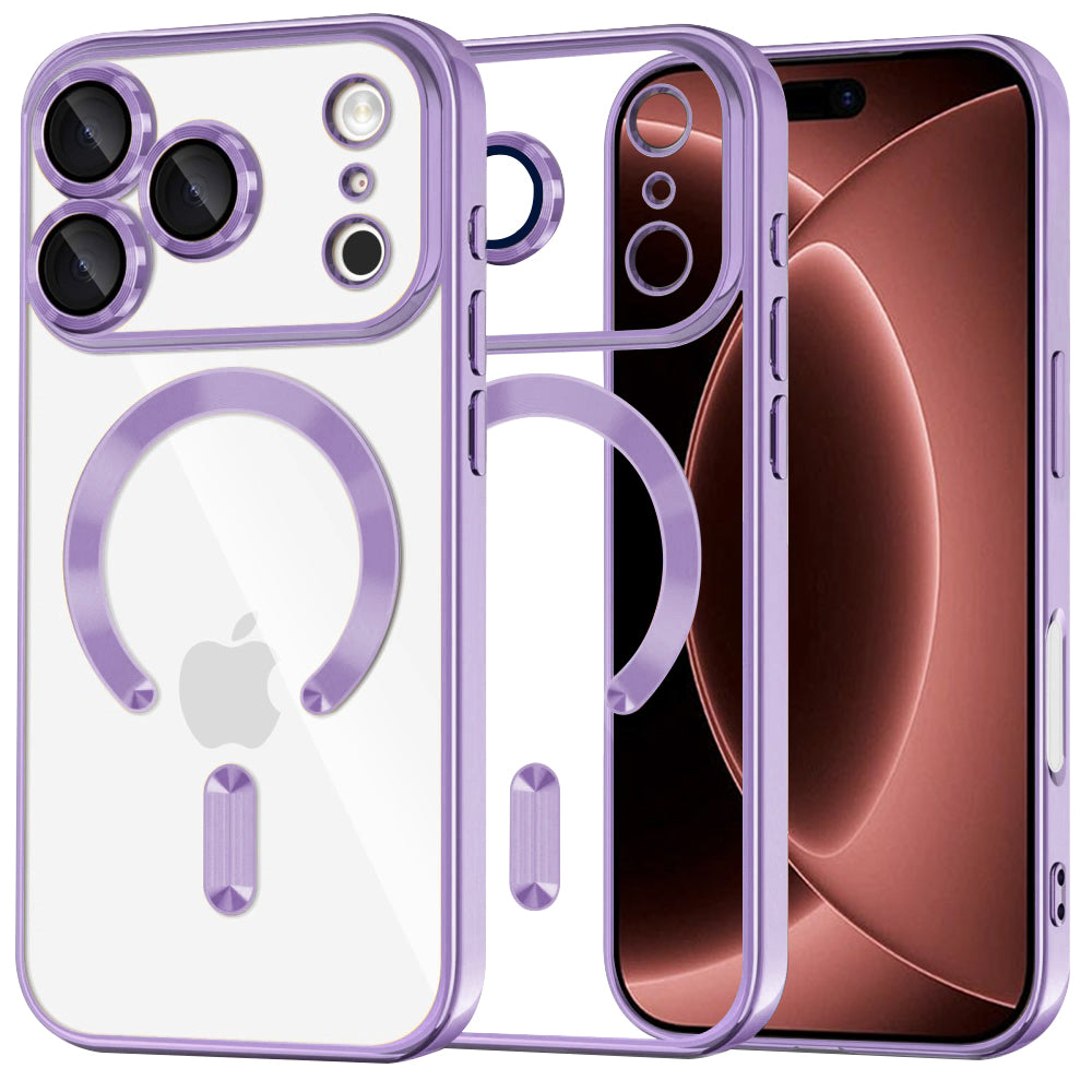 Калъф MagSafe за Apple iPhone 18 Pro Max / 17 Pro Max, Techsuit, Luxury Crystal, Светло лилав