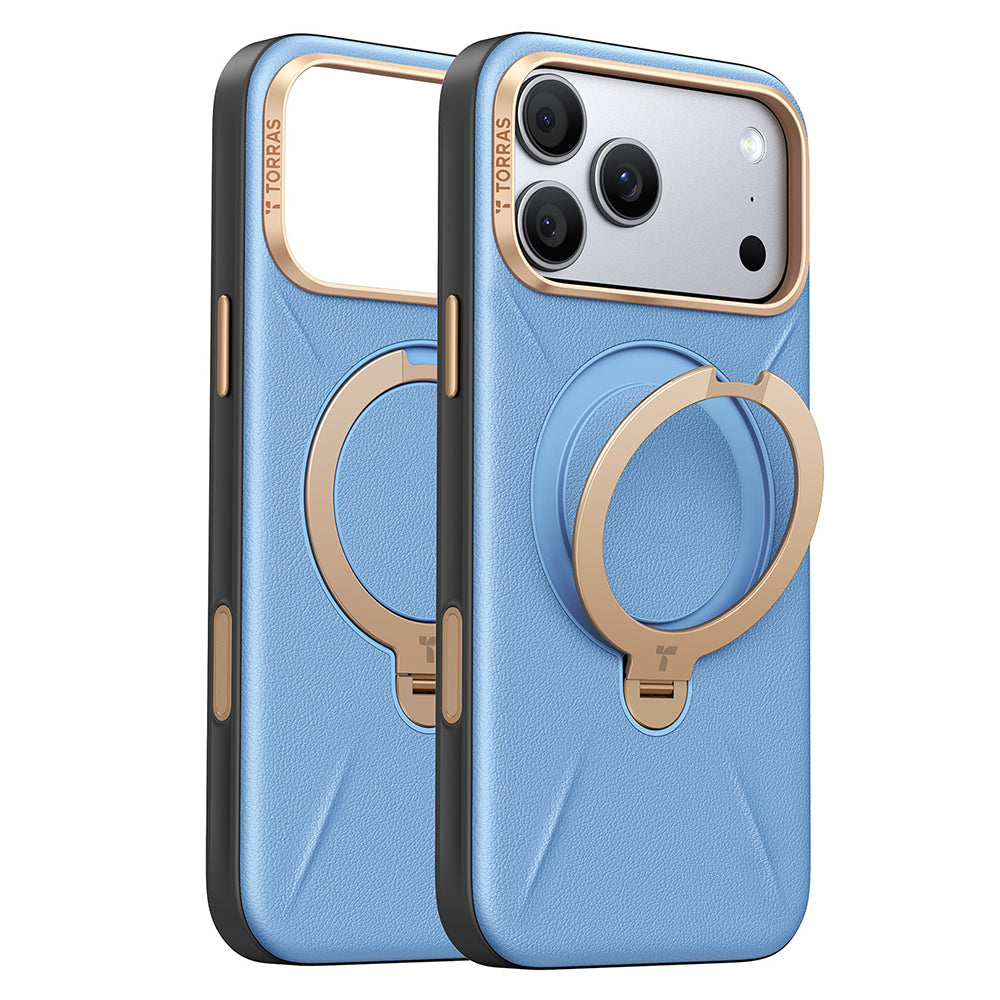 Калъф MagSafe за Apple iPhone 18 Pro Max / 17 Pro Max, Torras, QPRO Leather, Син