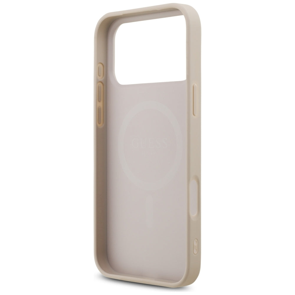 Калъф MagSafe за Apple iPhone 18 Pro Max, Guess, 4G Triangle Strass, Розов